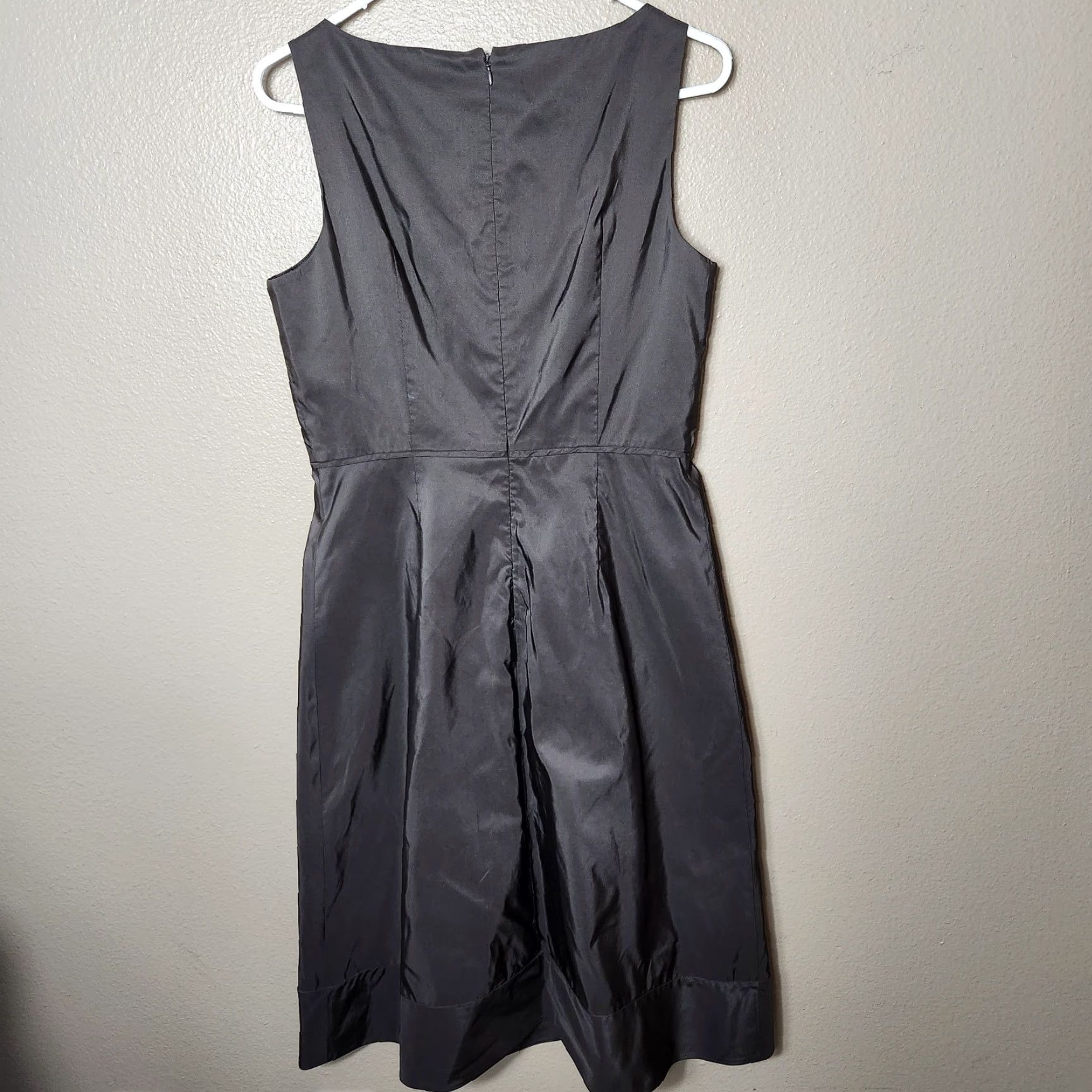 J.Crew VINTAGE J. Crew Dress |10 Tall| Y2K Brown 100% Silk Boatneck Fit & Flare Dress Size L / US 10 / IT 46 - 6 Thumbnail