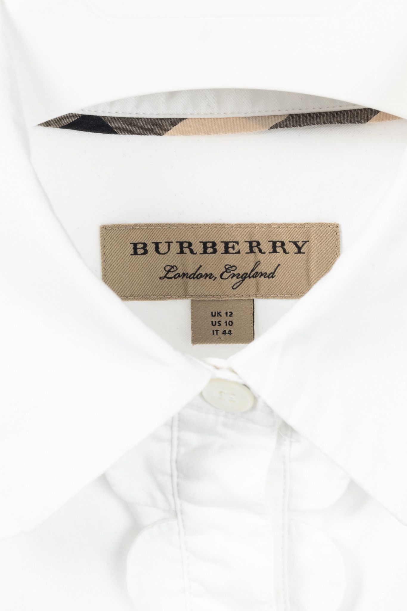 Burberry Burberry White Cotton-Poplin Scalloped-Trim Buttoned Shirt Size L / US 10 / IT 46 - 4 Thumbnail