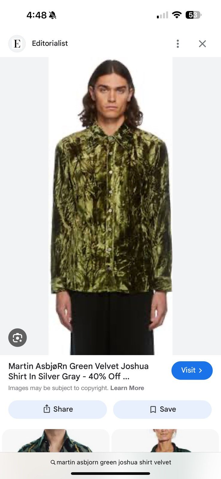 Martin Asbjorn Martin Asbjørn - Green Joshua Shirt Size US L / EU 52-54 / 3 - 6 Thumbnail