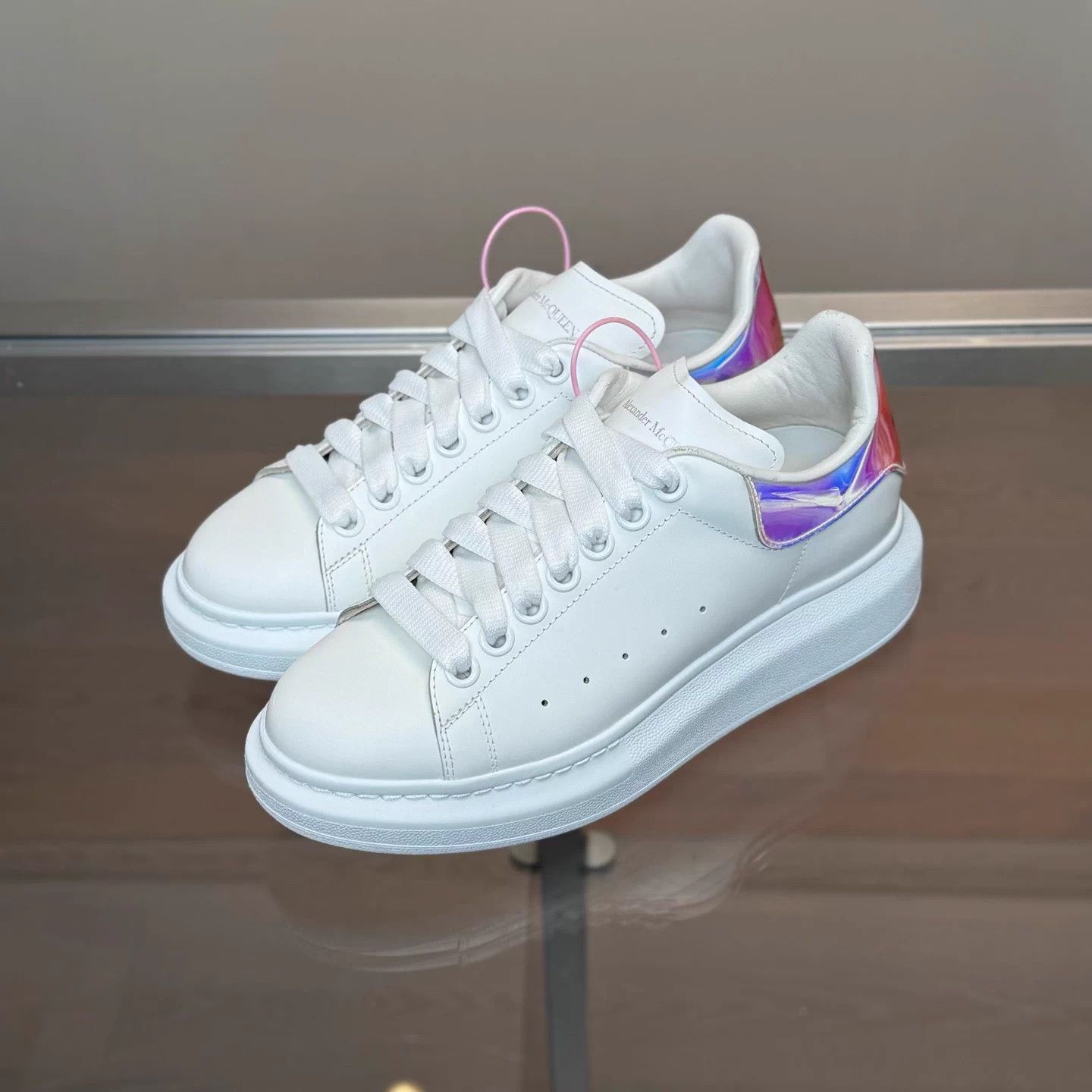 Alexander McQueen Alexander McQueen Iridescent White Sneakers EU37 99 Size US 6 / IT 36 - 1 Thumbnail