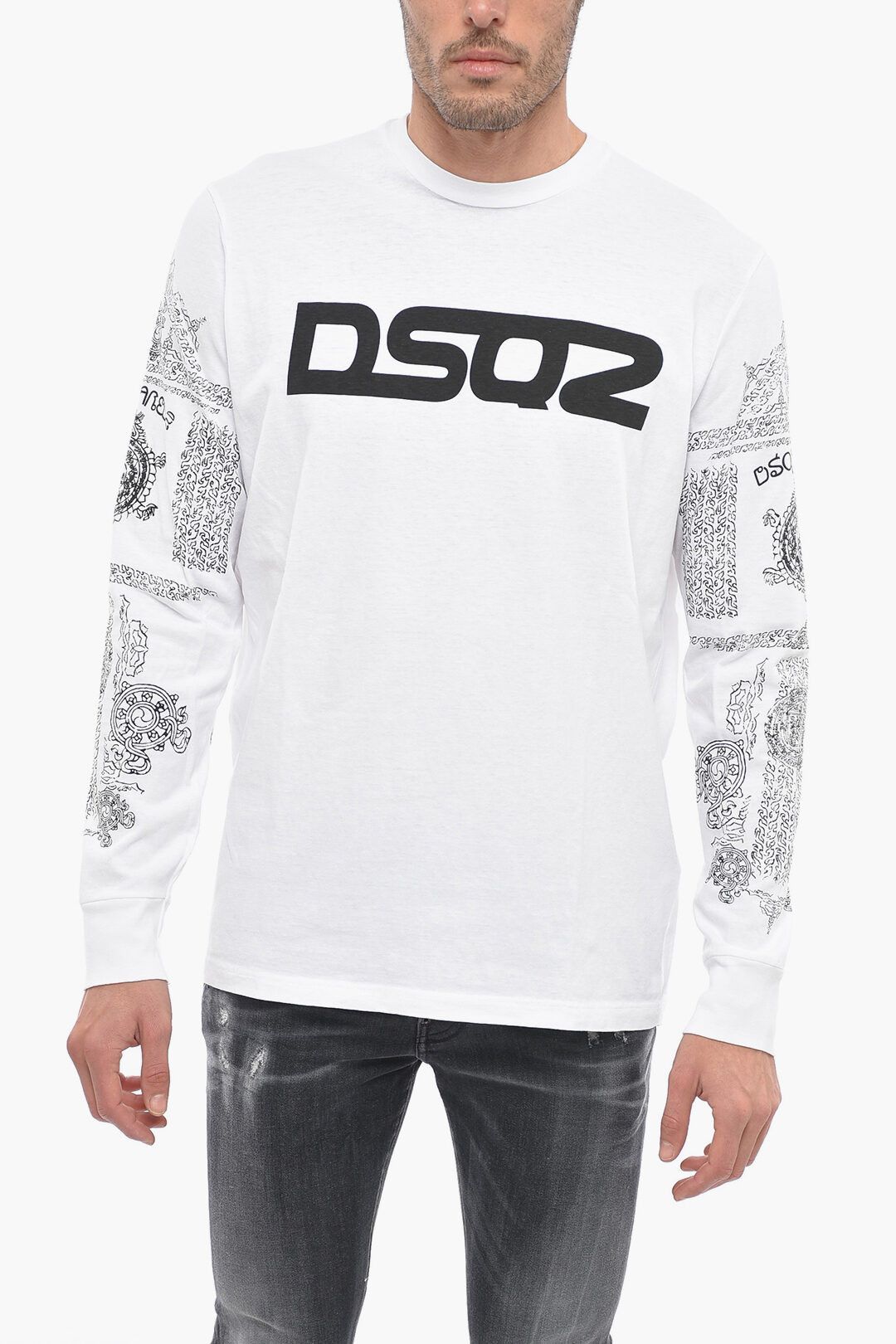 Image of Dsquared2 Og1Mm0424 Crewneck T-Shirt In White, Men's (Size XL)