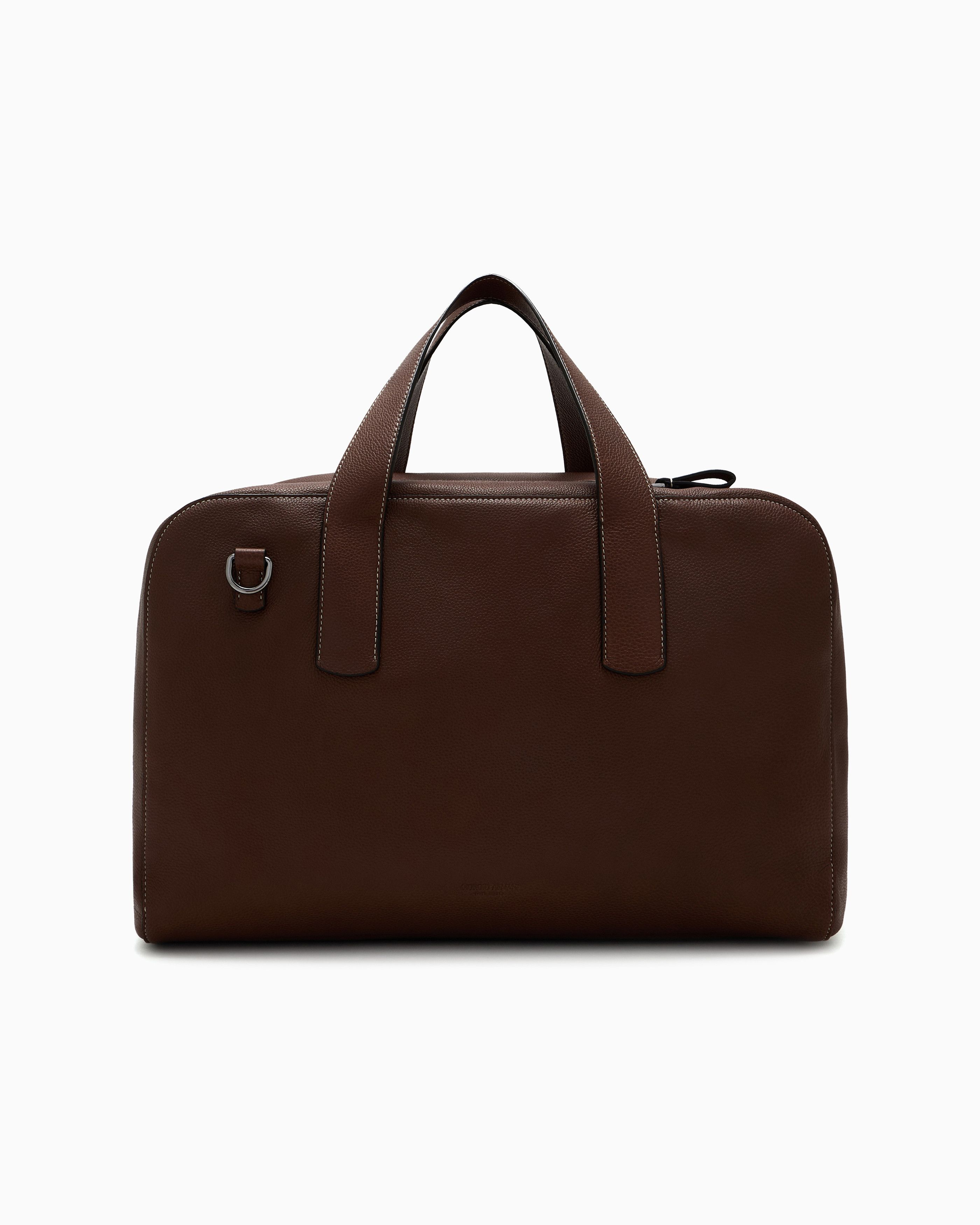Giorgio Armani GIORGIO ARMANI Men Runway Full Grain Leather Handbag DUFEL Size ONE SIZE - 3 Thumbnail