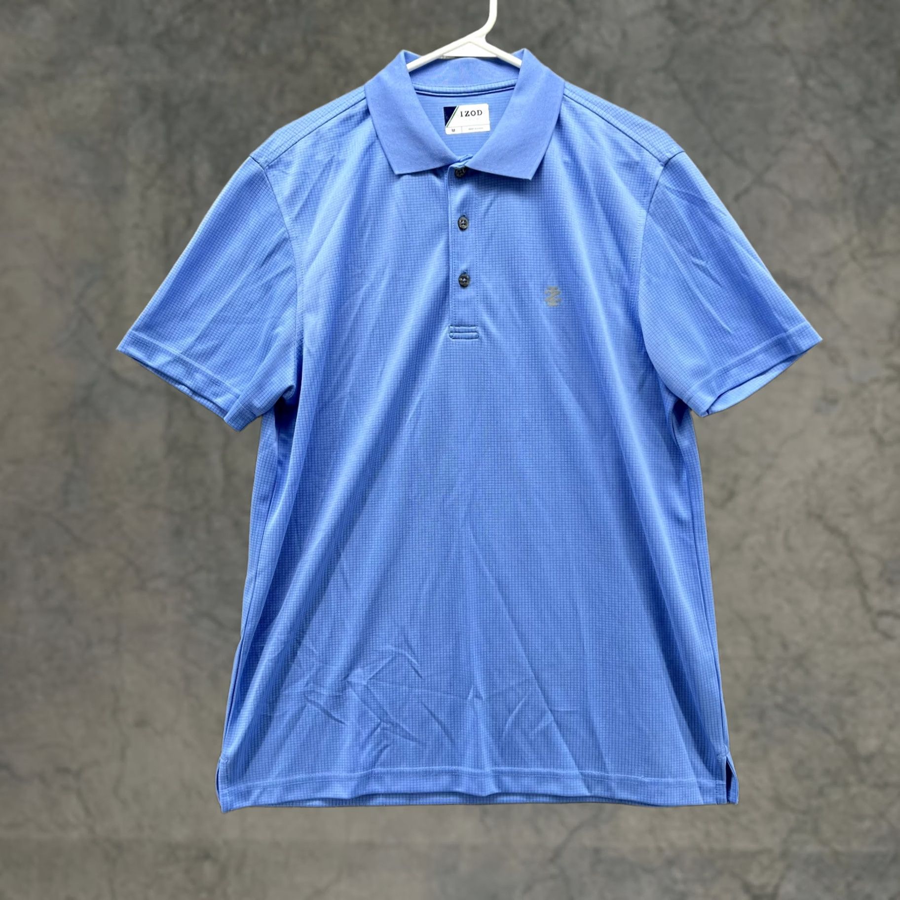 Izod IZOD Polo Shirt Men Medium Adult Blue Golf Polyester Logo Ripstop Shirt Short Sleeve Button Collared Size US M / EU 48-50 / 2 - 1 Thumbnail