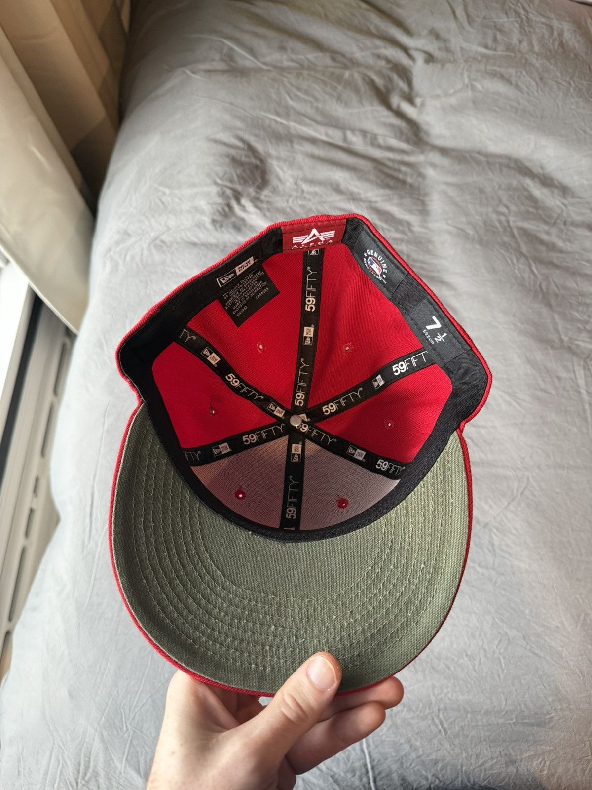 Alpha Industries × New Era Red Alpha Industries X St. Louis Cardinals New Era 59Fifty Size ONE SIZE - 6 Thumbnail