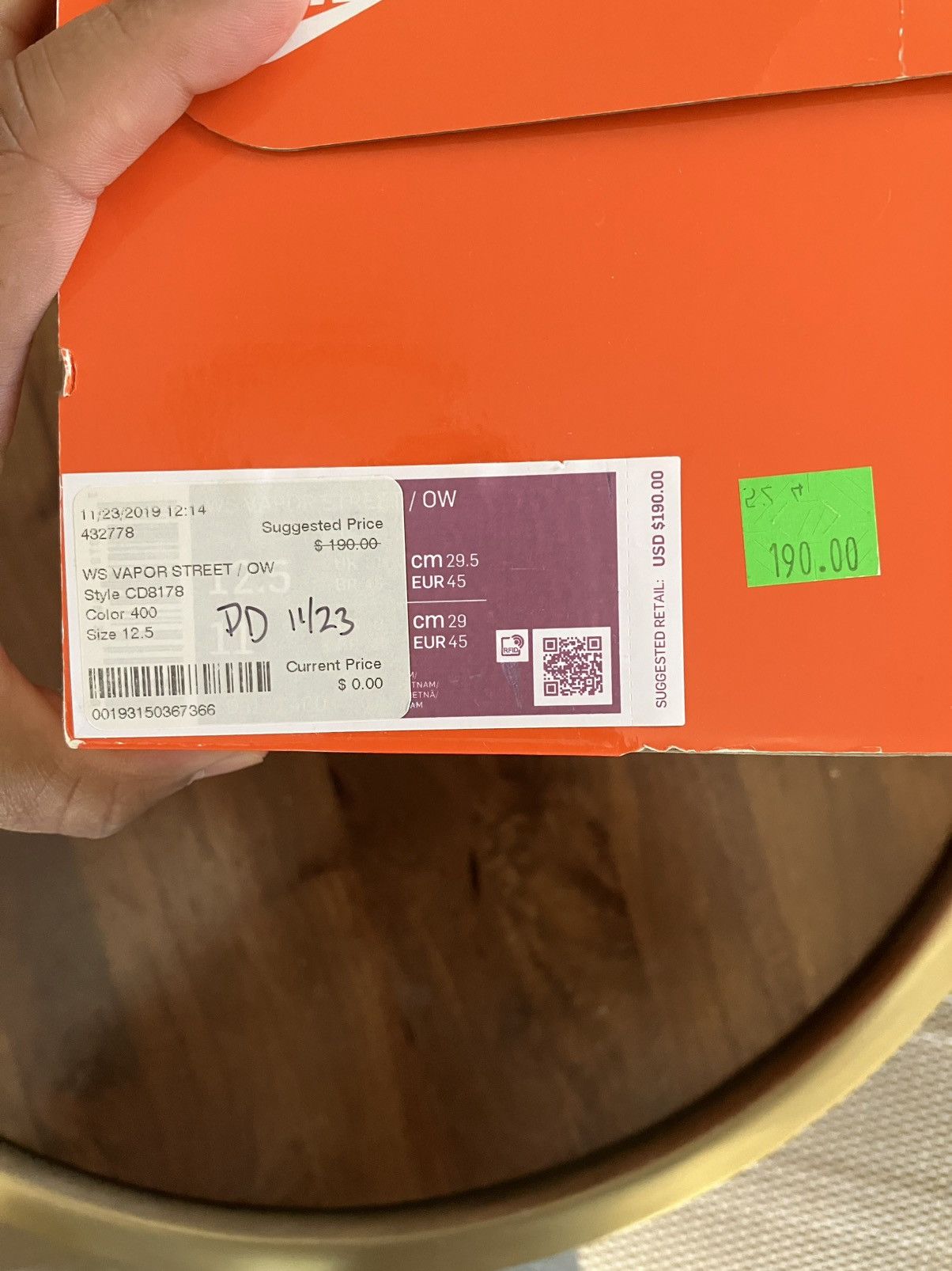 Nike × Off-White Nike x Off-White Vapor Street Sky Blue CD8178-400 Size US 11 / EU 44 - 10 Thumbnail