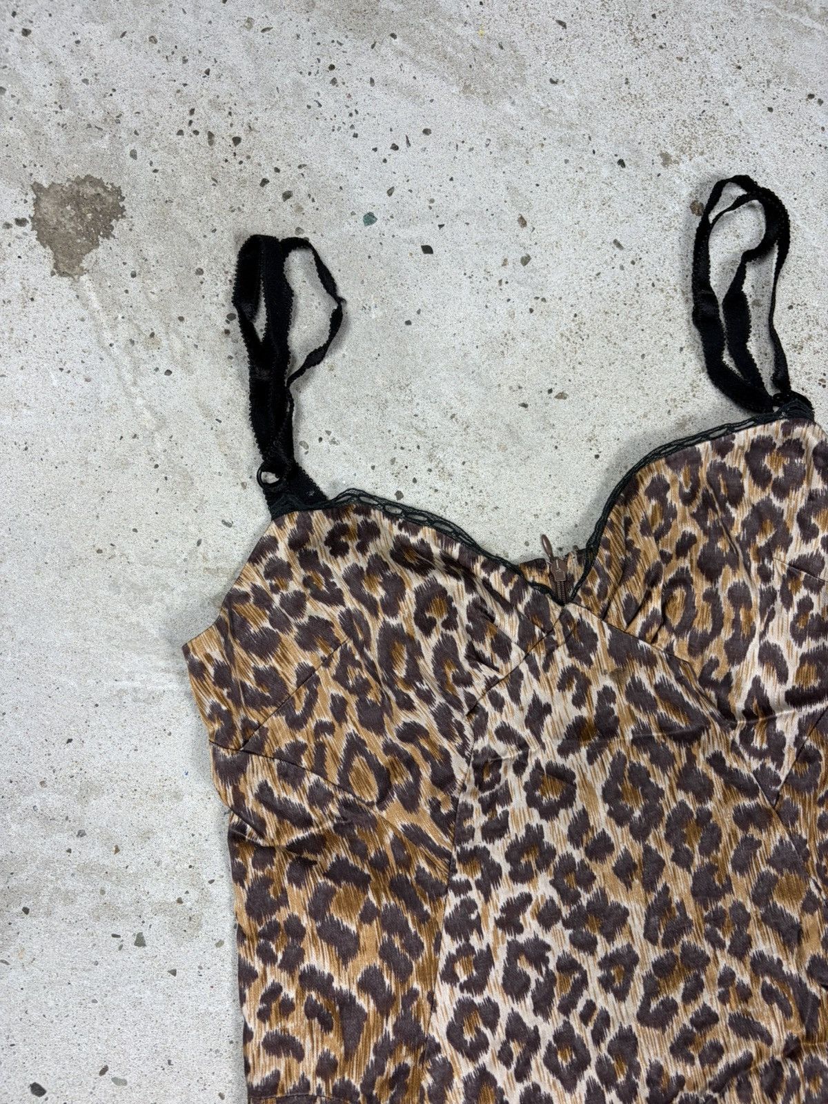 Dolce & Gabbana Vintage 2000s Dolce & Gabbana Leopard Print Slip Dress Lace Size M / US 6-8 / IT 42-44 - 7 Thumbnail