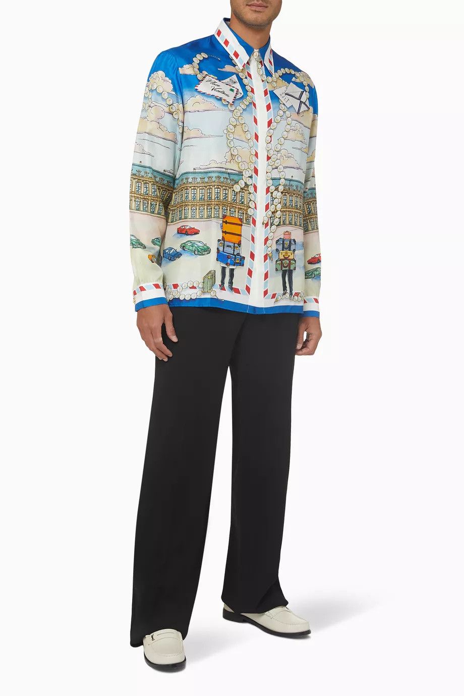 Casablanca o1mle0326 Long Sleeve Silk Shirt Place Casa in Multicolor Size US XL / EU 56 / 4 - 4 Thumbnail