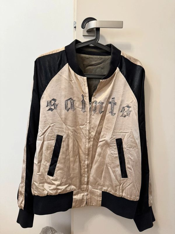 Allsaints × Vintage AllSaints Reversible Bomber Beige Khaki Jacket Carpie Diem M Size US M / EU 48-50 / 2 - 2 Thumbnail
