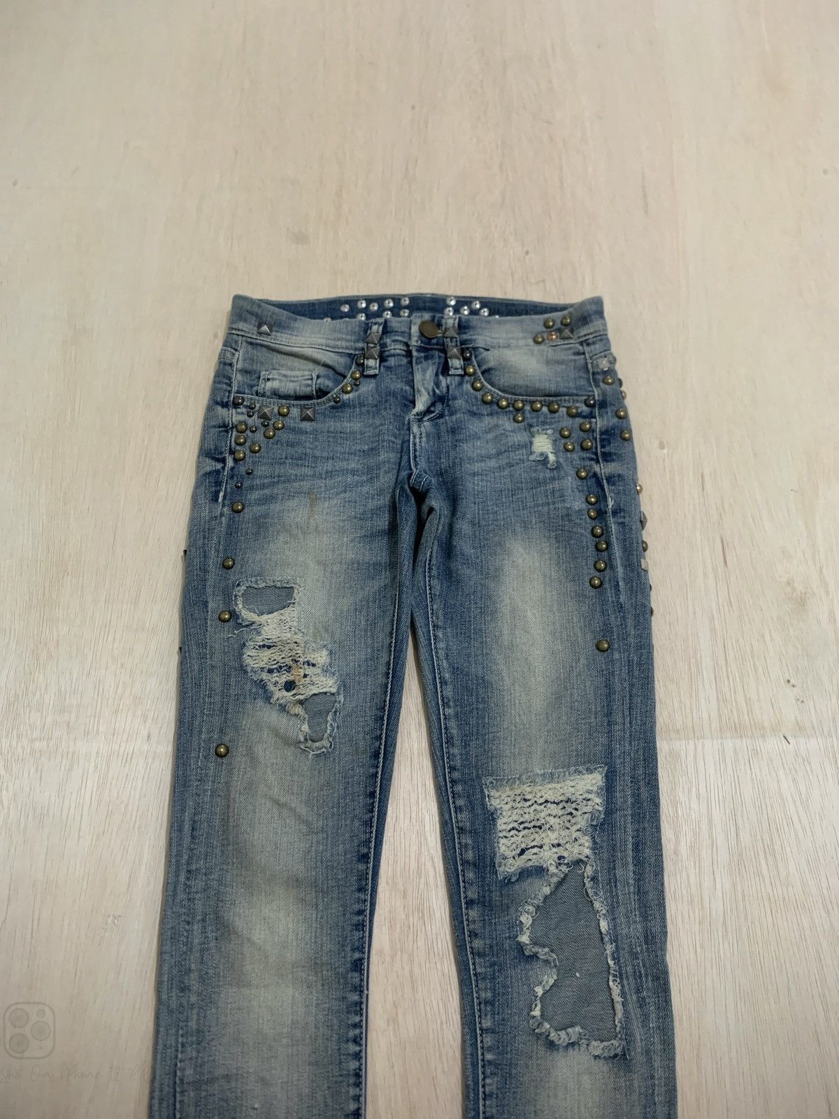 20471120 × If Six Was Nine × Japanese Brand Distressed Denim Blanknyc Studded ifsixwasnine Punk style Size 27" / US 4 / IT 40 - 4 Thumbnail