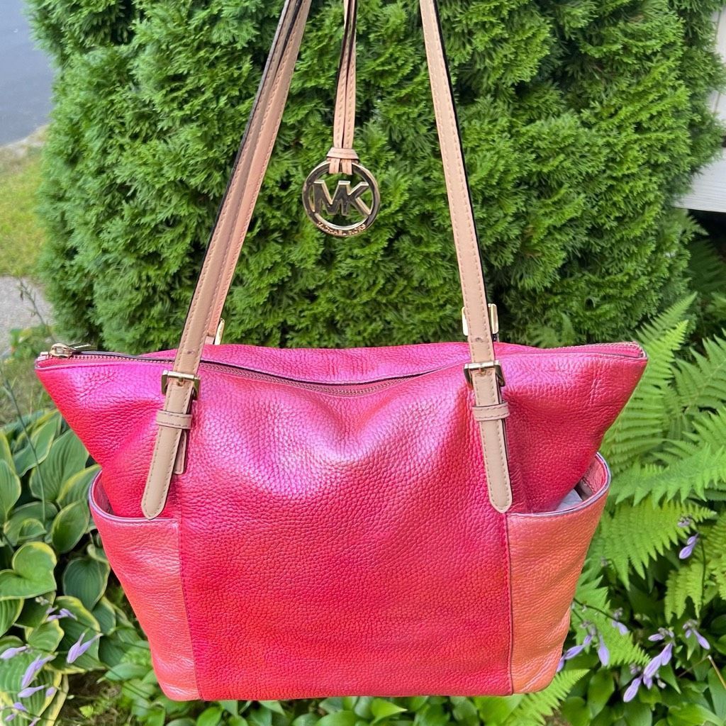 Michael Kors Michael Kors Jet Set Shoulder Tote Bag Hand Painted Metallic Sunrise Red Multi Size ONE SIZE - 1 Thumbnail