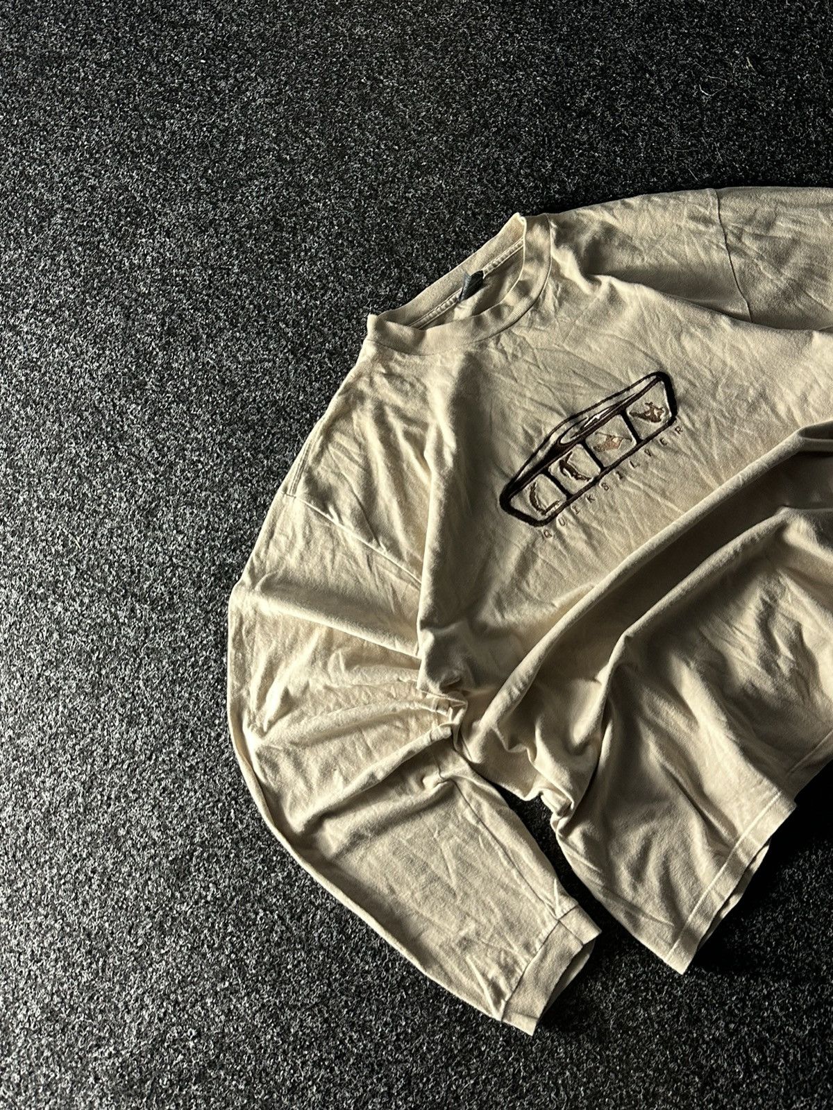 Quiksilver × Vintage 🚨Vintage 80s Big Logo QUIKSILVER Beige longsleeve Y2K Size US L / EU 52-54 / 3 - 2 Thumbnail