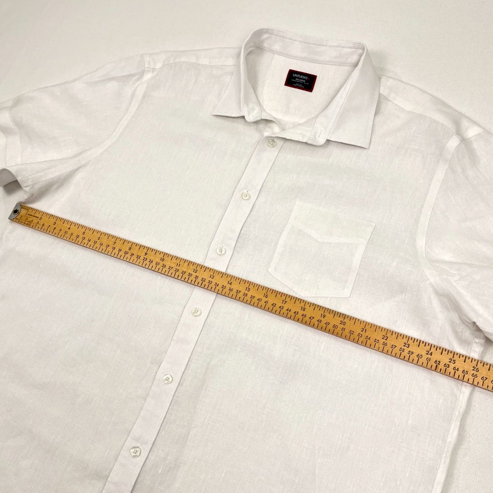 UNTUCKit UNTUCKit Shirt Mens 2XL Tall White Linen Button-Up Casual Preppy SS Shirt 2XL Tall Mens White Linen Button-Up UNTUCKit Size US XXL / EU 58 / 5 - 6 Thumbnail