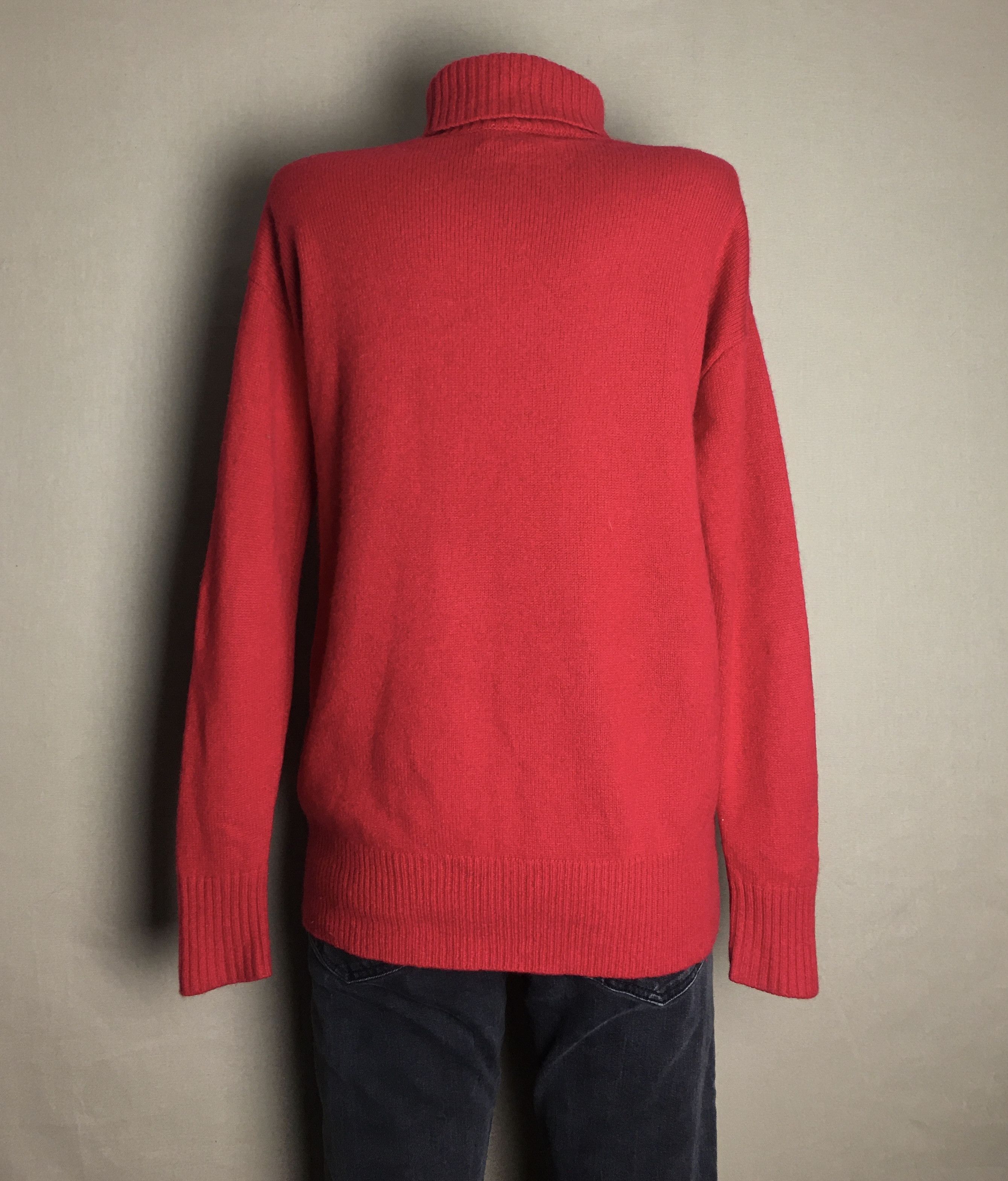 Designer Paul Costelloe Cashmere Red Turtle Neck Sweater Size S / US 4 / IT 40 - 4 Thumbnail