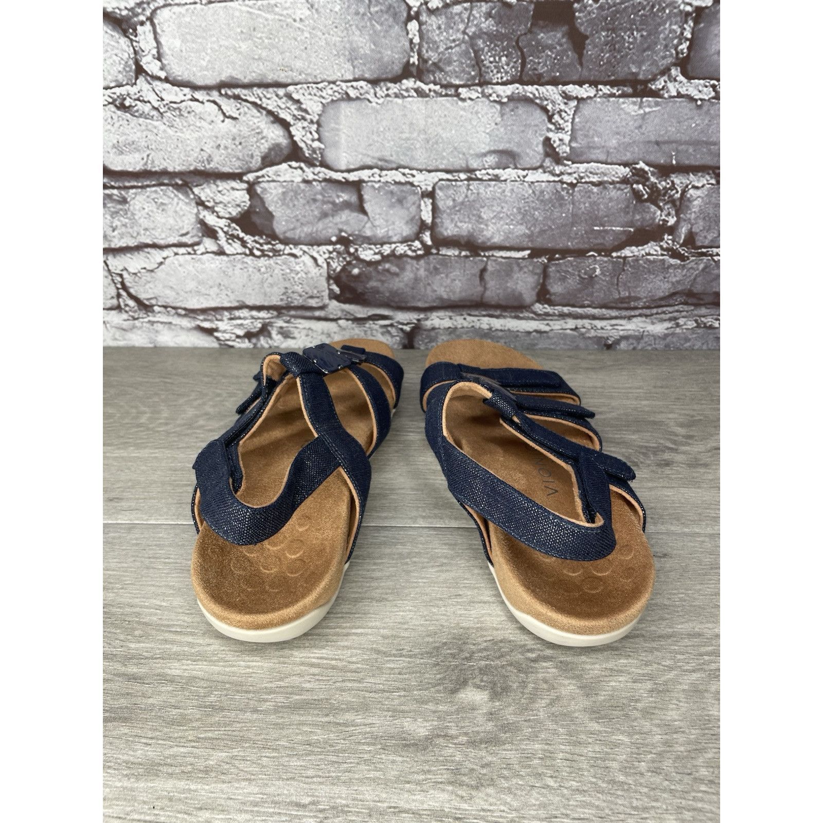 Etonic Vionic Amber Navy Blue Synthetic Adjustable Strappy Sandals Size US 7 / IT 37 - 4 Thumbnail