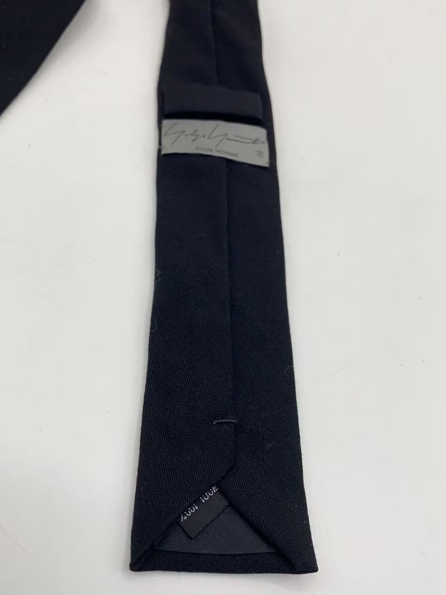 Yohji Yamamoto YOHJI YAMAMOTO Wool Black Solid Men's Tie Size ONE SIZE - 7 Thumbnail