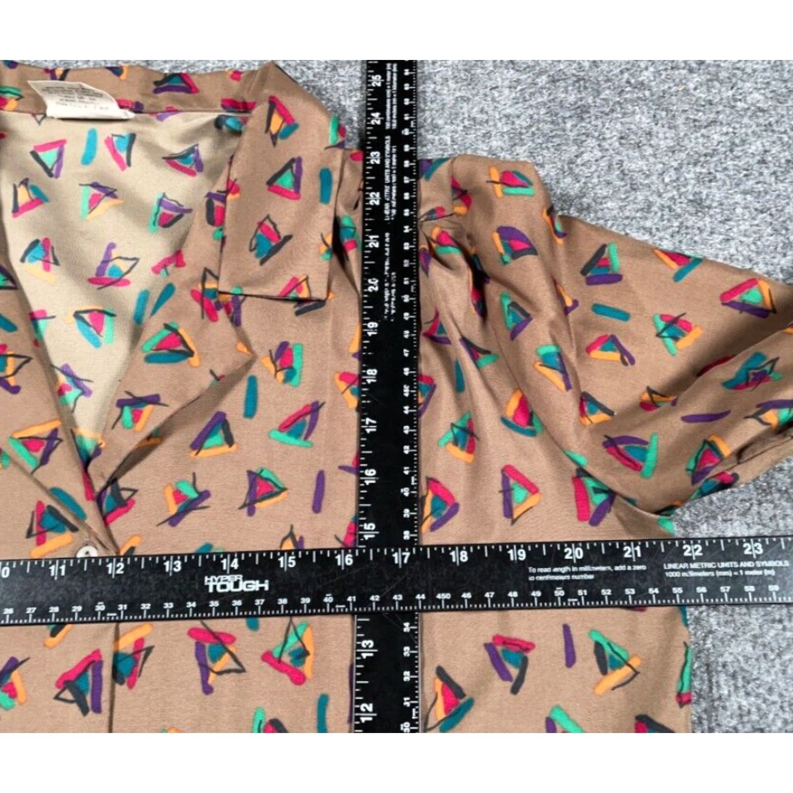 Vintage VINTAGE Donnkenny Shirt Geometric Pattern Camp Collar Women's 14 Brown USA Made Size XL / US 12-14 / IT 48-50 - 4 Thumbnail