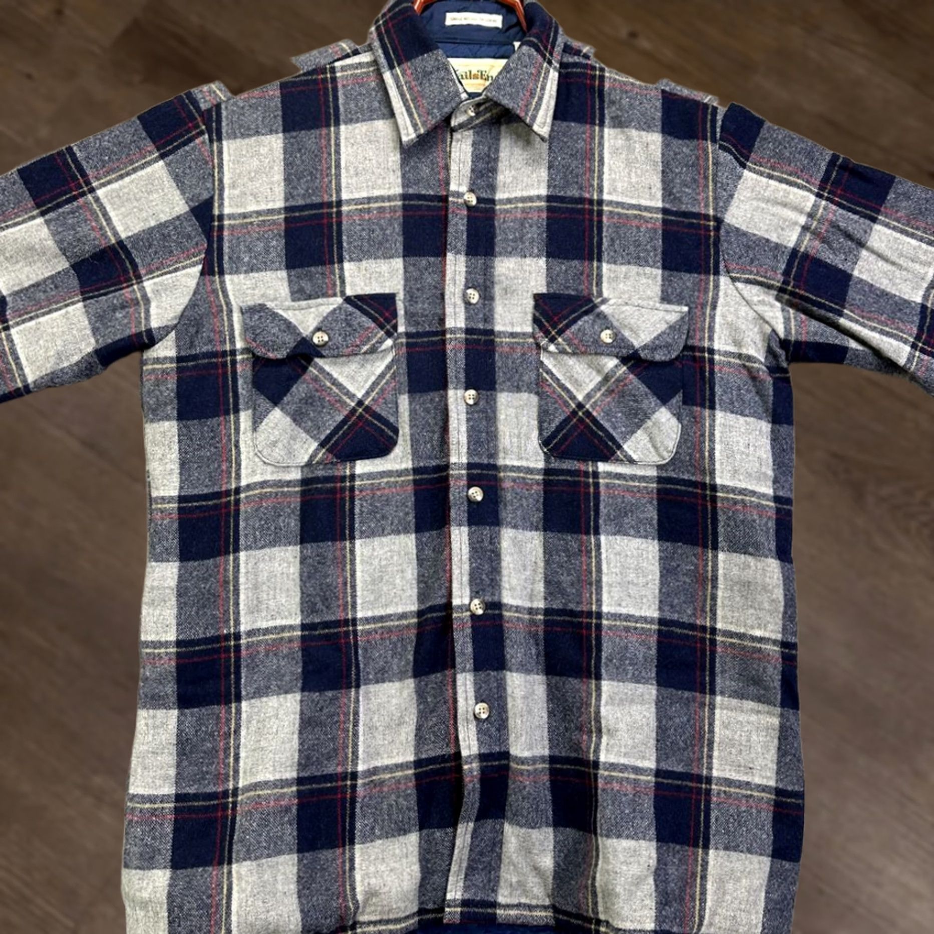Rails Trails End Shacket Shirt Mens Medium Blue Plaid Wool Nylon Quilted Flap Pockets Shacket Shirt Button-Up Barn? Size US M / EU 48-50 / 2 - 1 Thumbnail