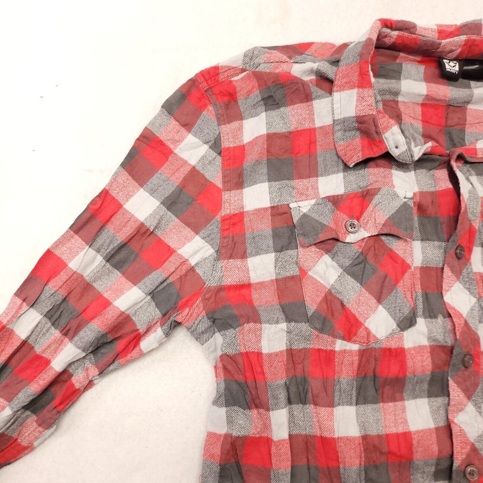 Rusty Rusty Gingham Flannel Shirt Men Size Extra Large XL Red Gray Size US XL / EU 56 / 4 - 4 Thumbnail