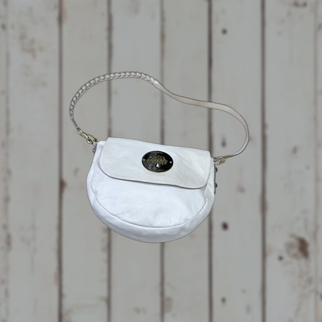 Mulberry Mulberry Daria Hobo White Leather Shoulder Bag Tree Logo Women OS White Logo Bag Size ONE SIZE - 1 Thumbnail