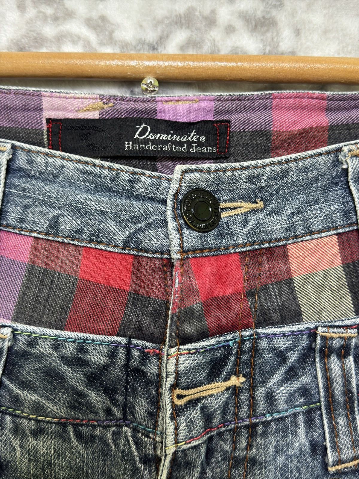 Hysteric Glamour Rare Dominate Handcrafted Plaid Double Waist Grunge Jeans Size US 29 - 7 Thumbnail
