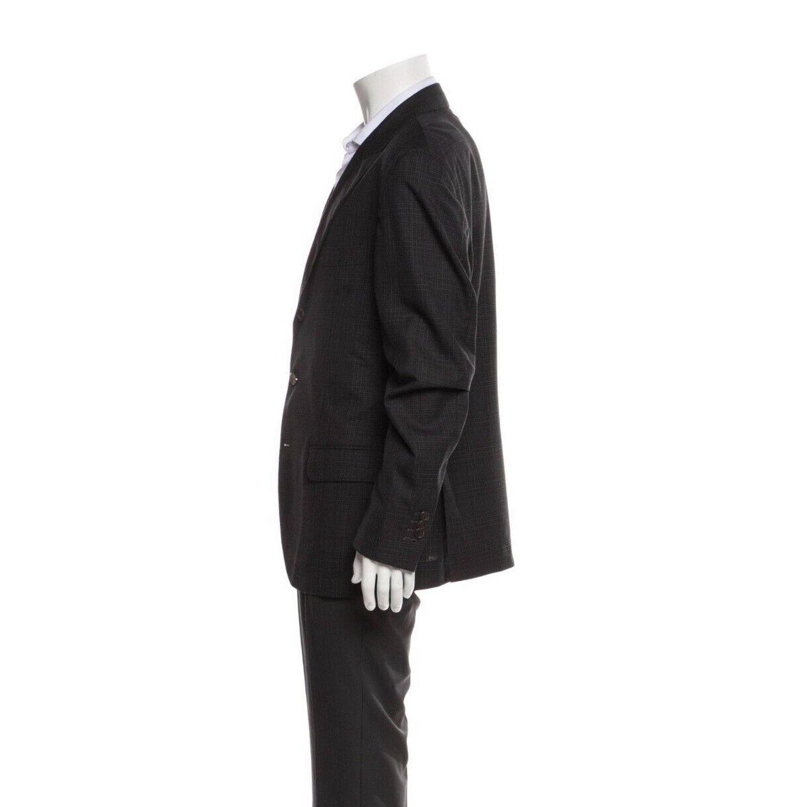 Brunello Cucinelli Brunello Cucinelli Charcoal Gray Plaid Peak Lapel 54/44 Size 44R - 9 Thumbnail