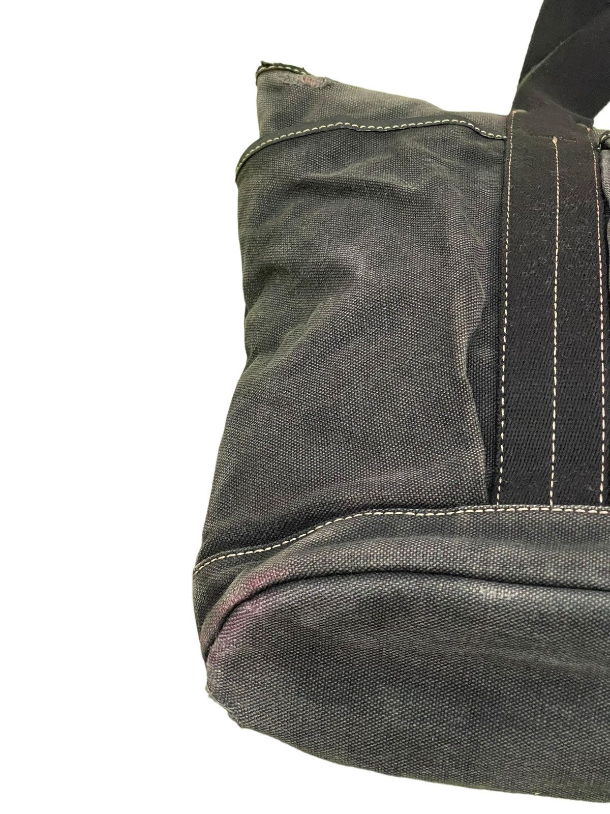 Issey Miyake Issey Miyake Tote Bag Distress Leather Cotton Canvas 3🟩 Size ONE SIZE - 6 Thumbnail