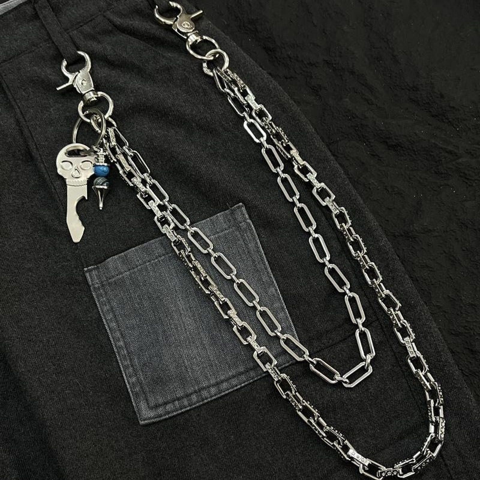 Jewelry Silver Double Wallet Chain, Pants Chain Size ONE SIZE - 4 Thumbnail