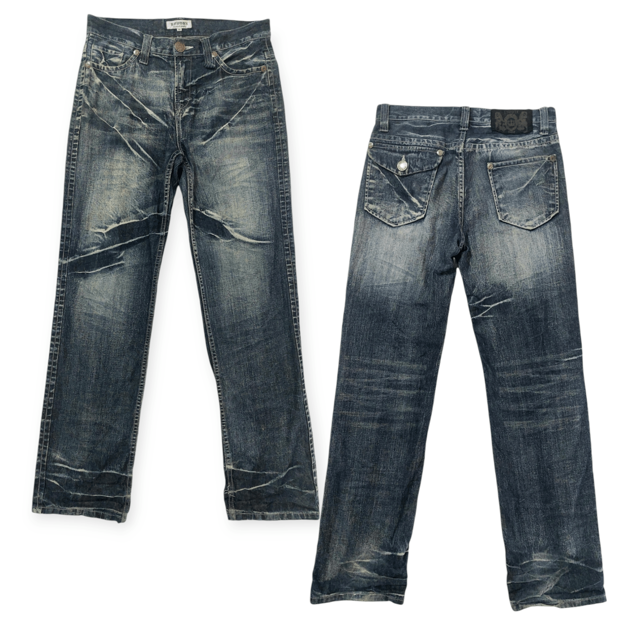 LOWBOX Vintage Lowbox Punk Distressed Denim Size US 33 - 22 Thumbnail