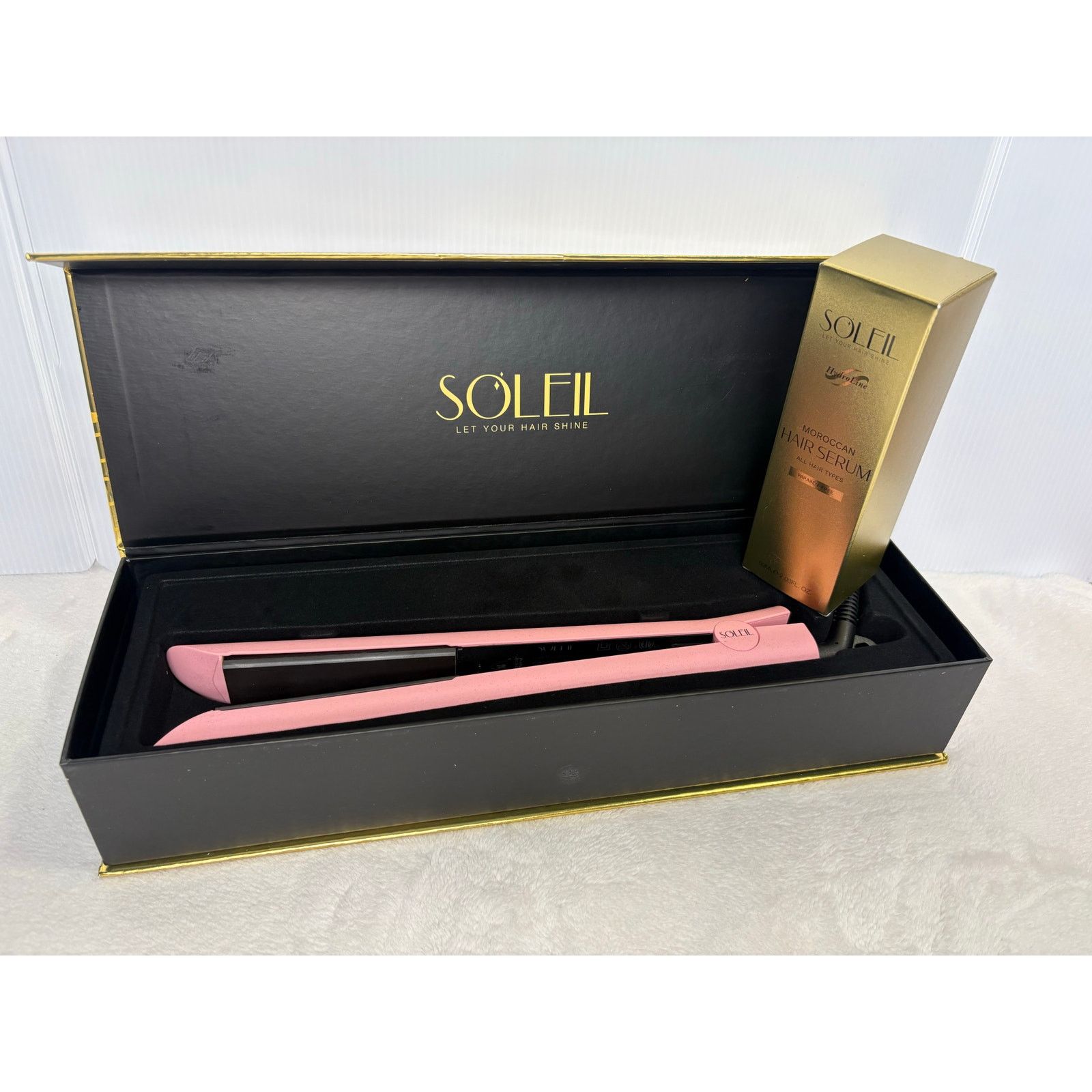 Other Soleil Bundle: Baby Pink Ceramic Flat Iron + Moroccan Serum Size ONE SIZE - 1 Thumbnail