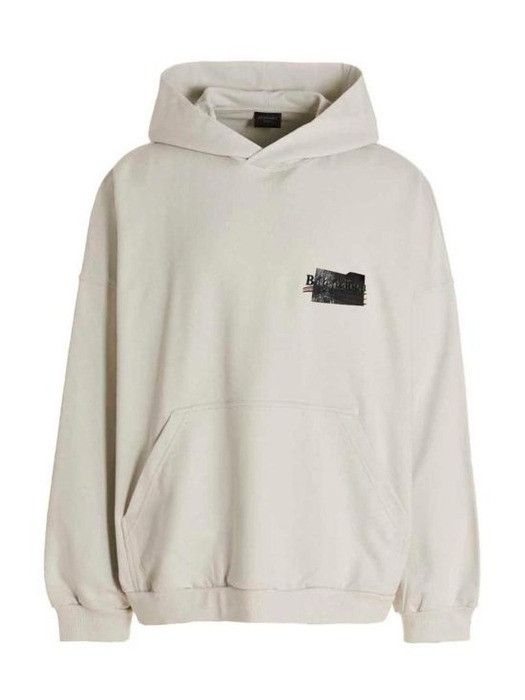 o1bcso1str1224 Large Fit Hoodie in Ecru/ Black/Red