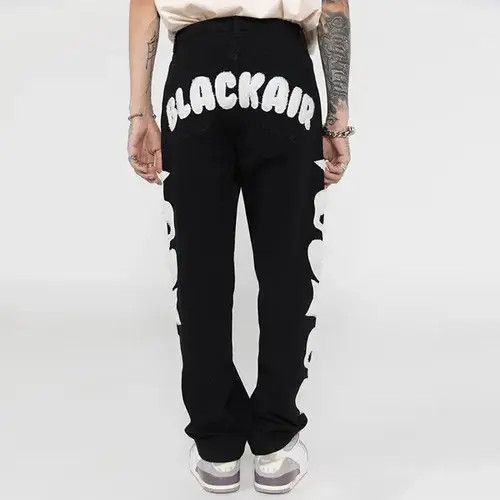 Japanese Brand Skull and Stars Embroidery Jeans Size US 34 / EU 50 - 3 Thumbnail