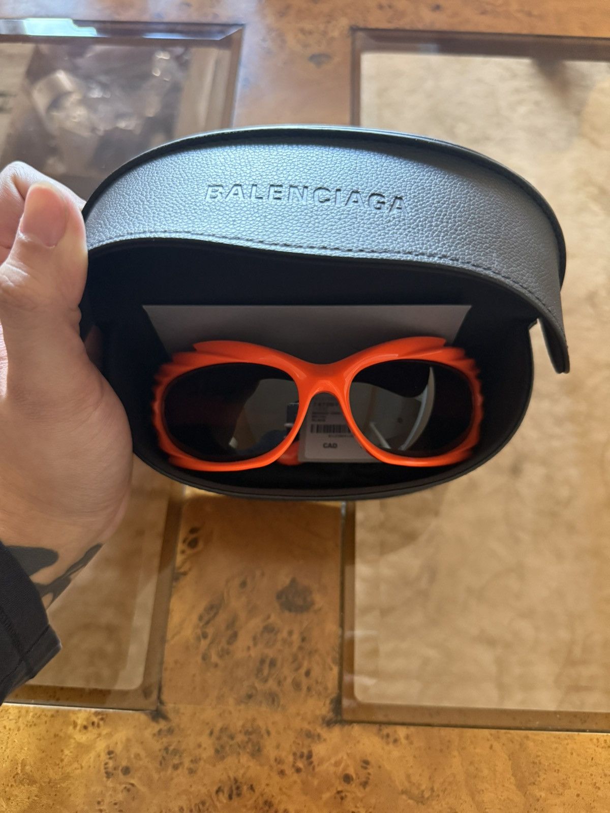 Balenciaga Balenciaga Spike Rectangle Glasses Orange Size ONE SIZE - 8 Thumbnail