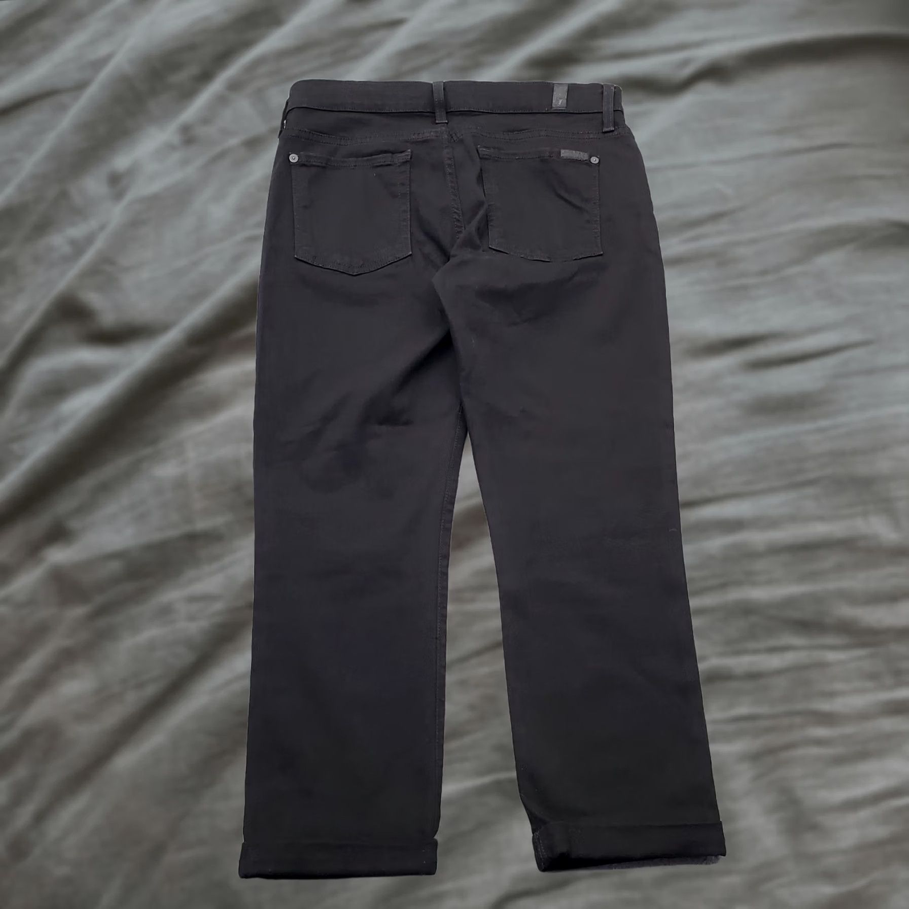 7 For All Mankind 7 For All Mankind The Skinny Crop & Roll Jeans Womens 30 Black Streetwear Cuffed (Pre-owned) Mens, Womens, Girls, Boys Size 30" / US 8 / IT 44 - 1 Thumbnail