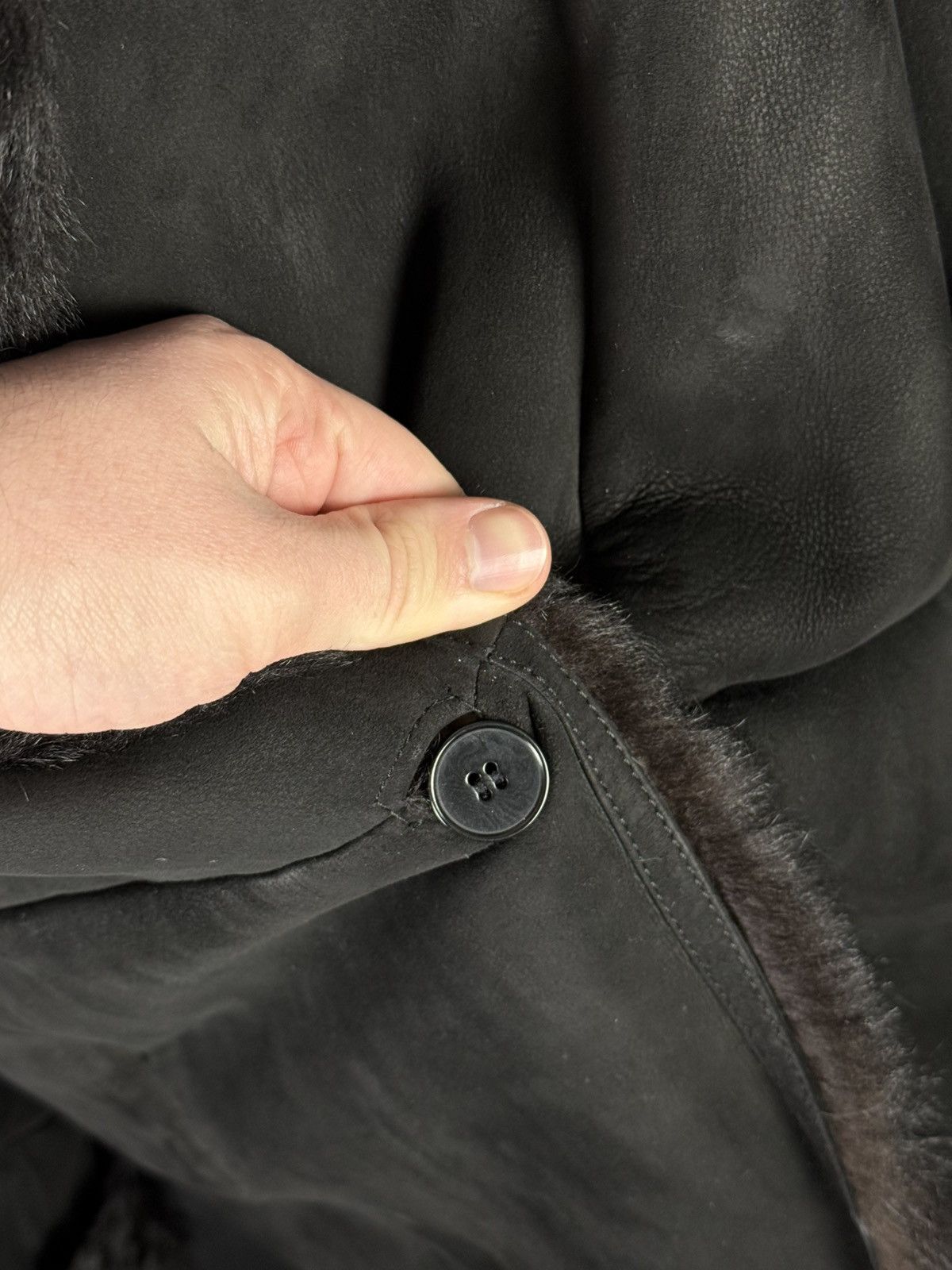 Max Mara Max Mara Shearling Sheepskin Coat Black Fur Made in Italy Size L / US 10 / IT 46 - 10 Thumbnail