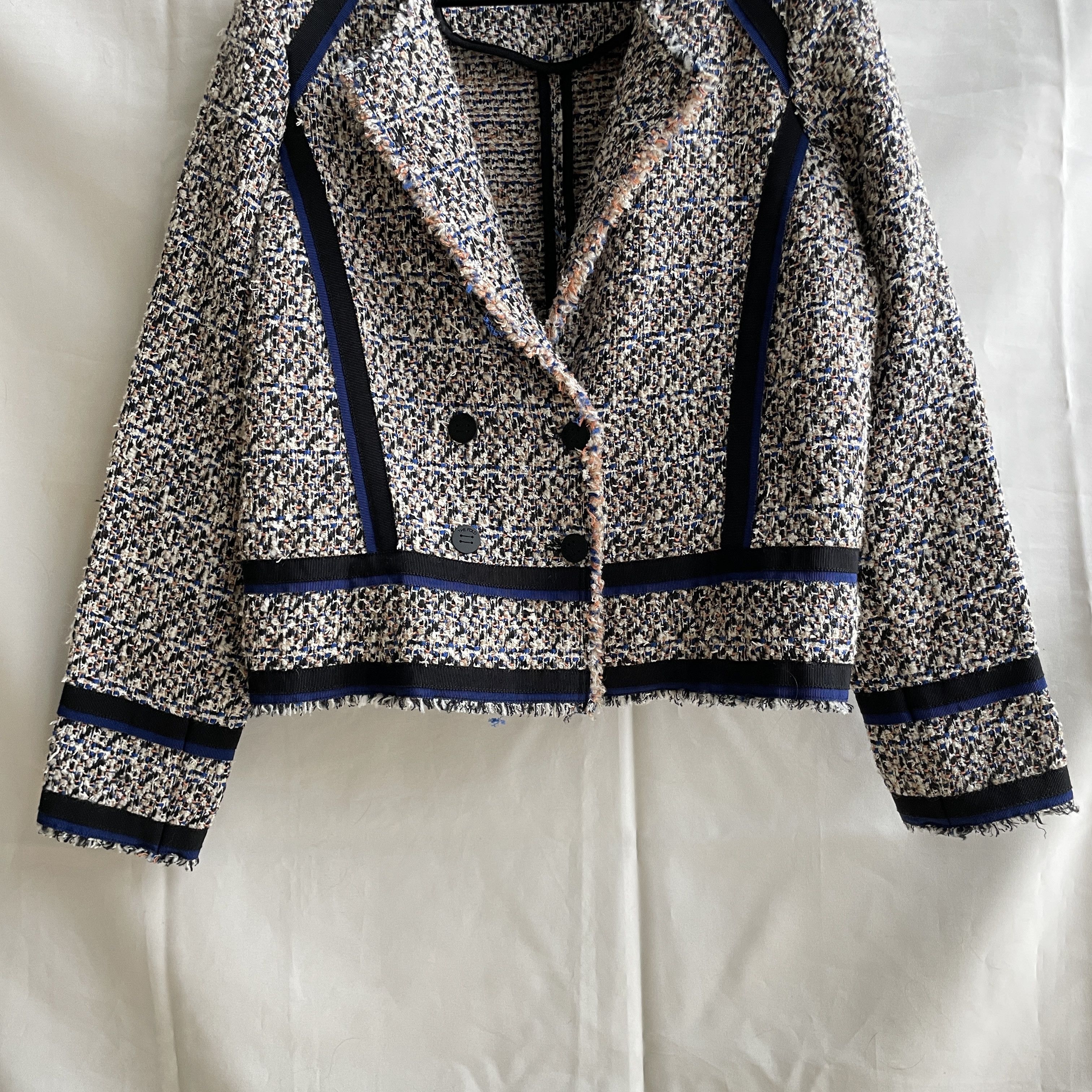 Other The Fold Norwood Boucle Tweed Double Breasted Blazer Size L / US 10 / IT 46 - 4 Thumbnail