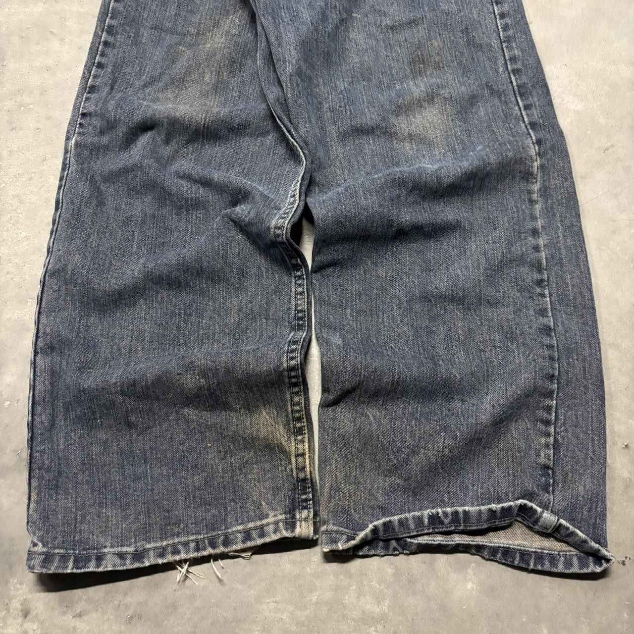 Japanese Brand × Vintage Crazy Vintage Y2K/2000s Baggy Grunge Dark Wash Skater Denim Jeans! Size US 36 / EU 52 - 6 Thumbnail