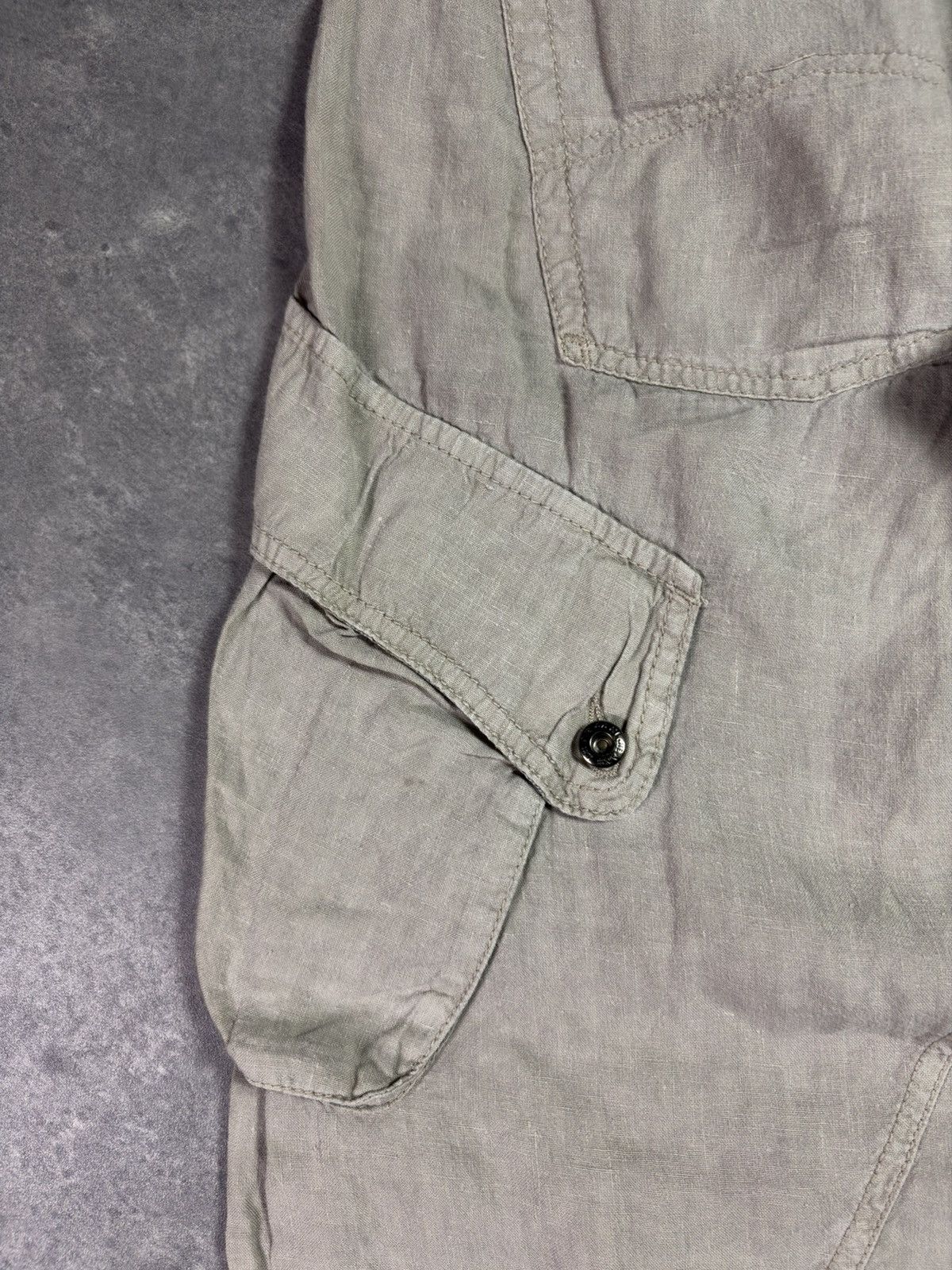 Armani 00s Armani Jeans Linen Flared Wide Leg Assymetrical Pants 32 Size US 32 / EU 48 - 13 Thumbnail