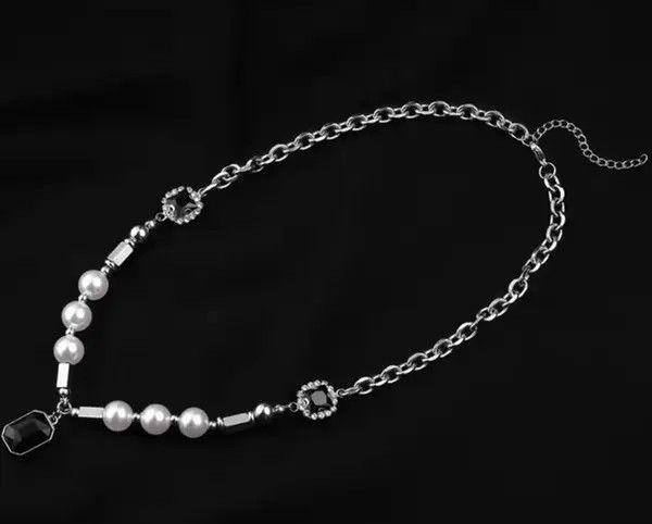 Jewelry Tamaki x Yoko Black Rhinestones Pendant Pearl Necklace Size ONE SIZE - 4 Thumbnail