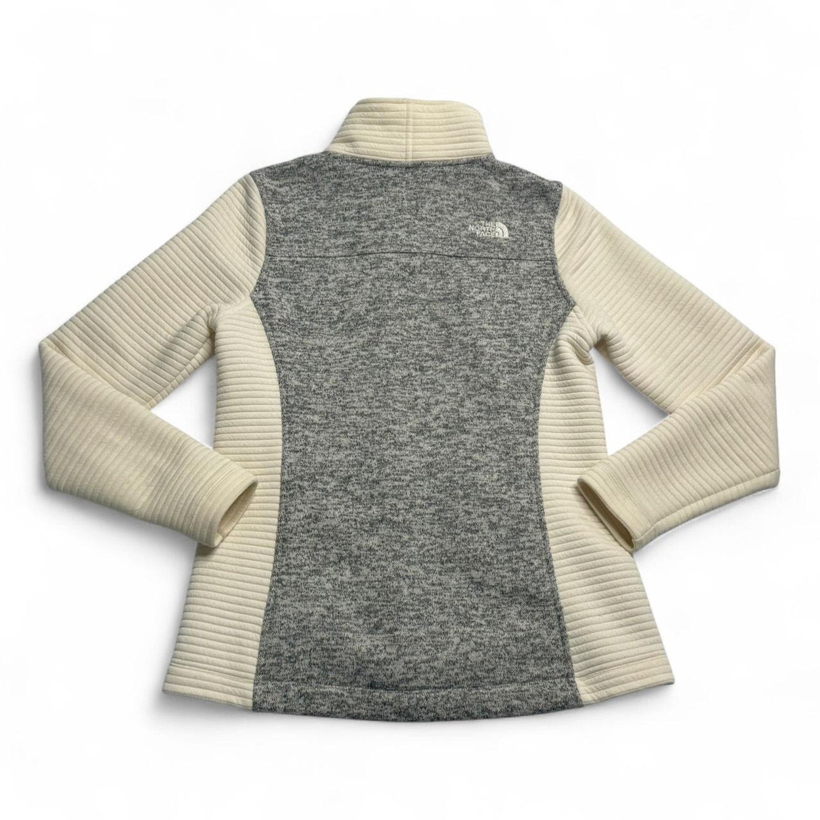 The North Face The North Face Cream Gray Knit Fleece Full Zip Jacket Medium Size M / US 6-8 / IT 42-44 - 3 Thumbnail