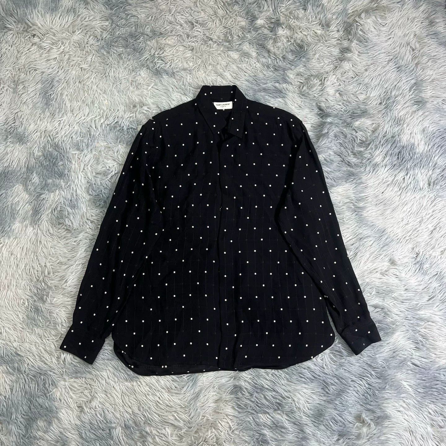 Saint Laurent Paris Saint Laurent Silk Checkerboard Shirt Size US XXS / EU 40 - 1 Thumbnail