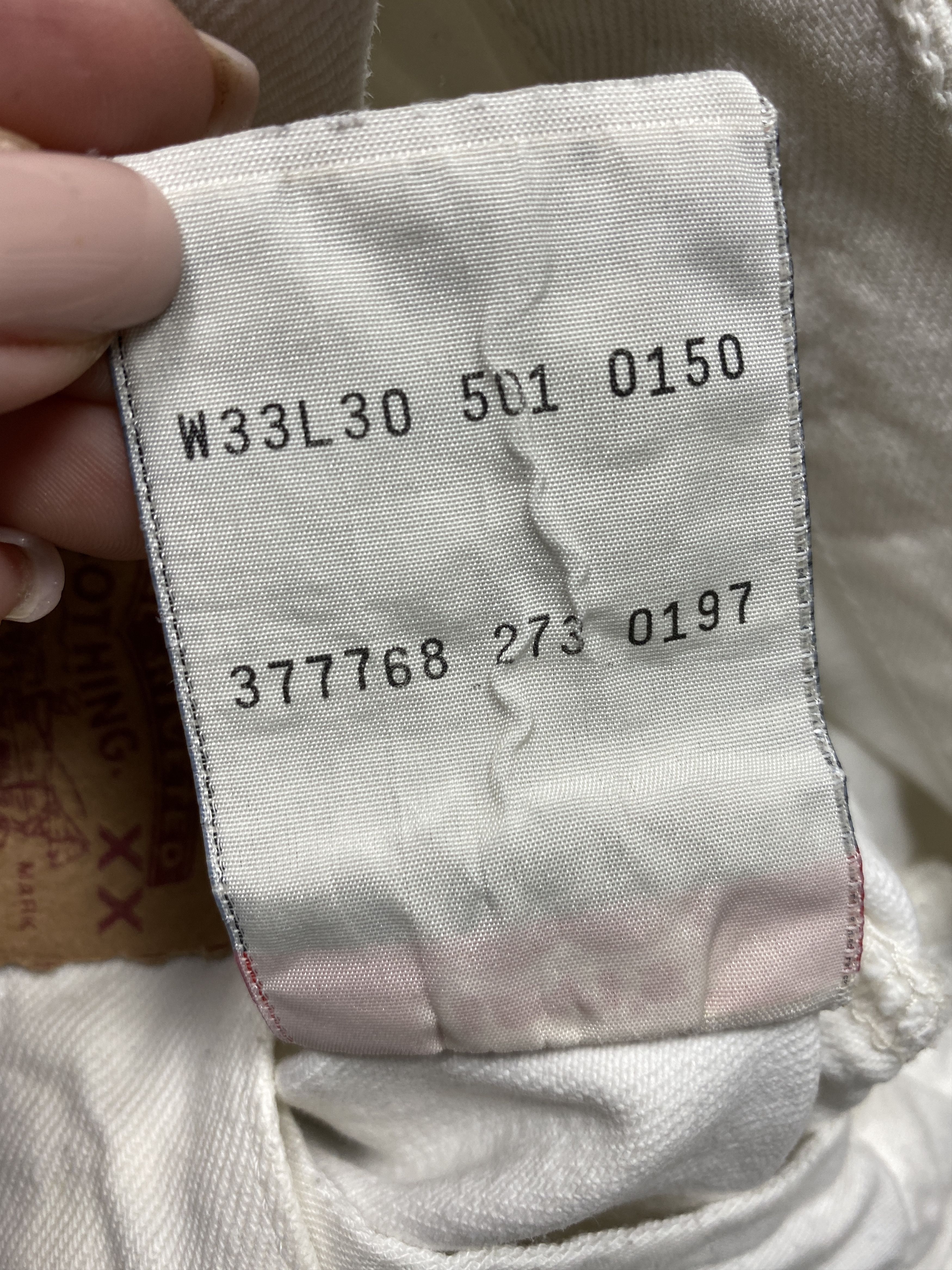 Levi's Levis 501 90s Vintage White Denim Pants Red Tab Jeans Size US 33 - 9 Thumbnail