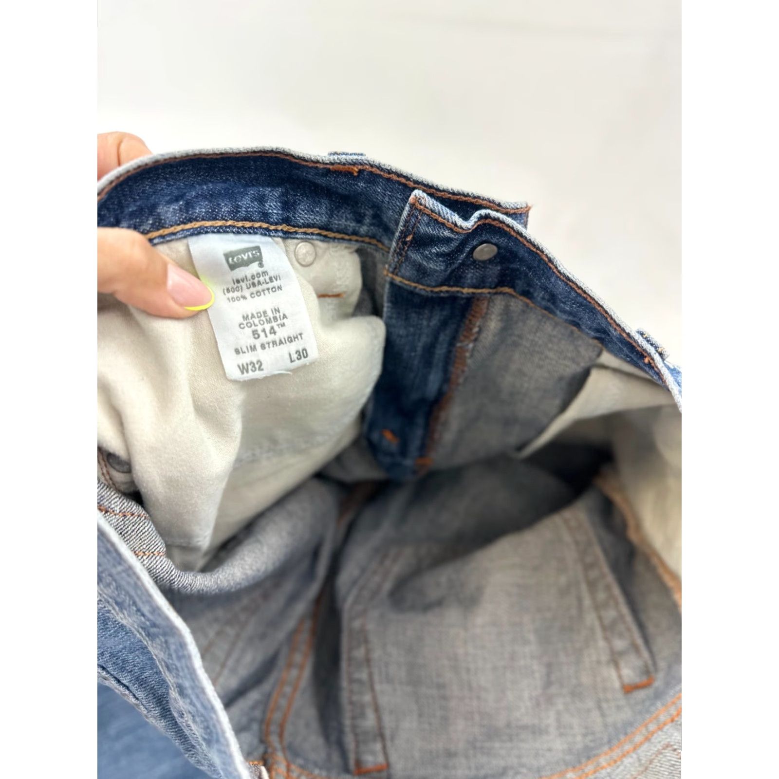Levi's Levi’s 514 Jeans Mens 32x30 Blue Denim Mid Rise Slim Straight Leg Preppy Shirt Order Size US 32 / EU 48 - 4 Thumbnail