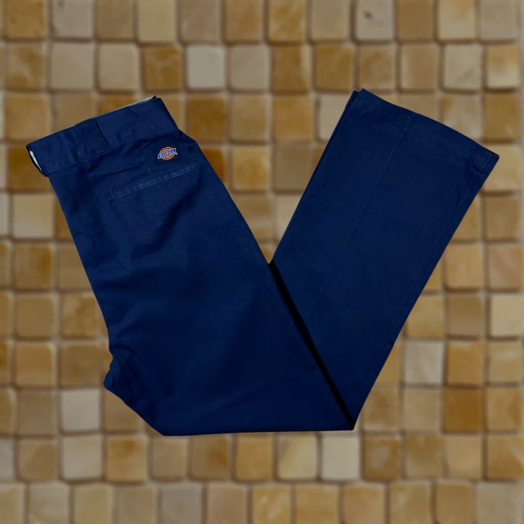 Dickies Dickies Navy Blue Skater Workwear Straight Leg Chino Trousers 34 x 34 Mens Regular Zip Fly Clamp Clasp Vintage? Size US 34 / EU 50 - 1 Thumbnail