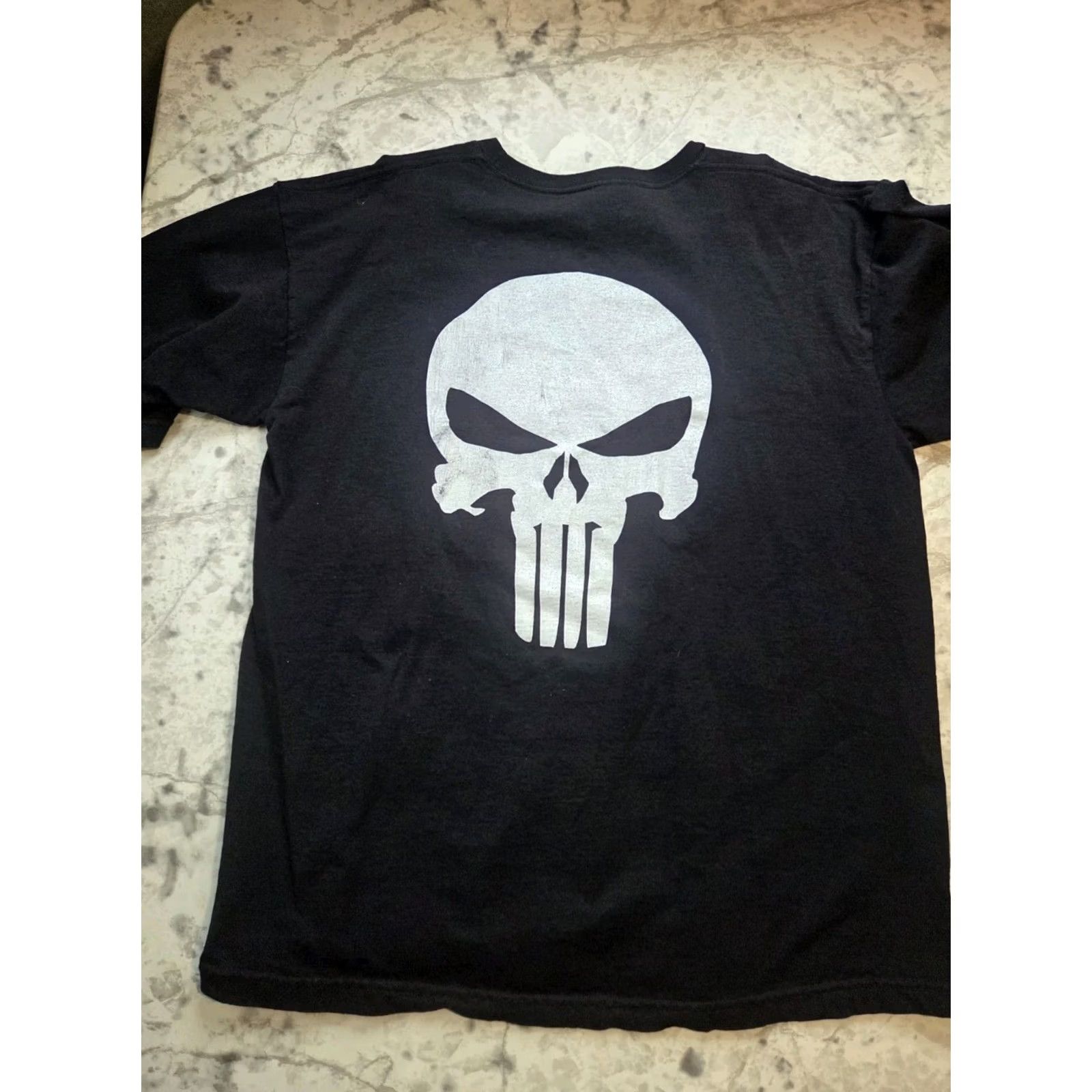 Vintage American Sniper T Shirt Mens Large Black Short Sleeve Skull Graphic Chris Kyle Bayside Gildan Softstyle Size US L / EU 52-54 / 3 - 4 Thumbnail