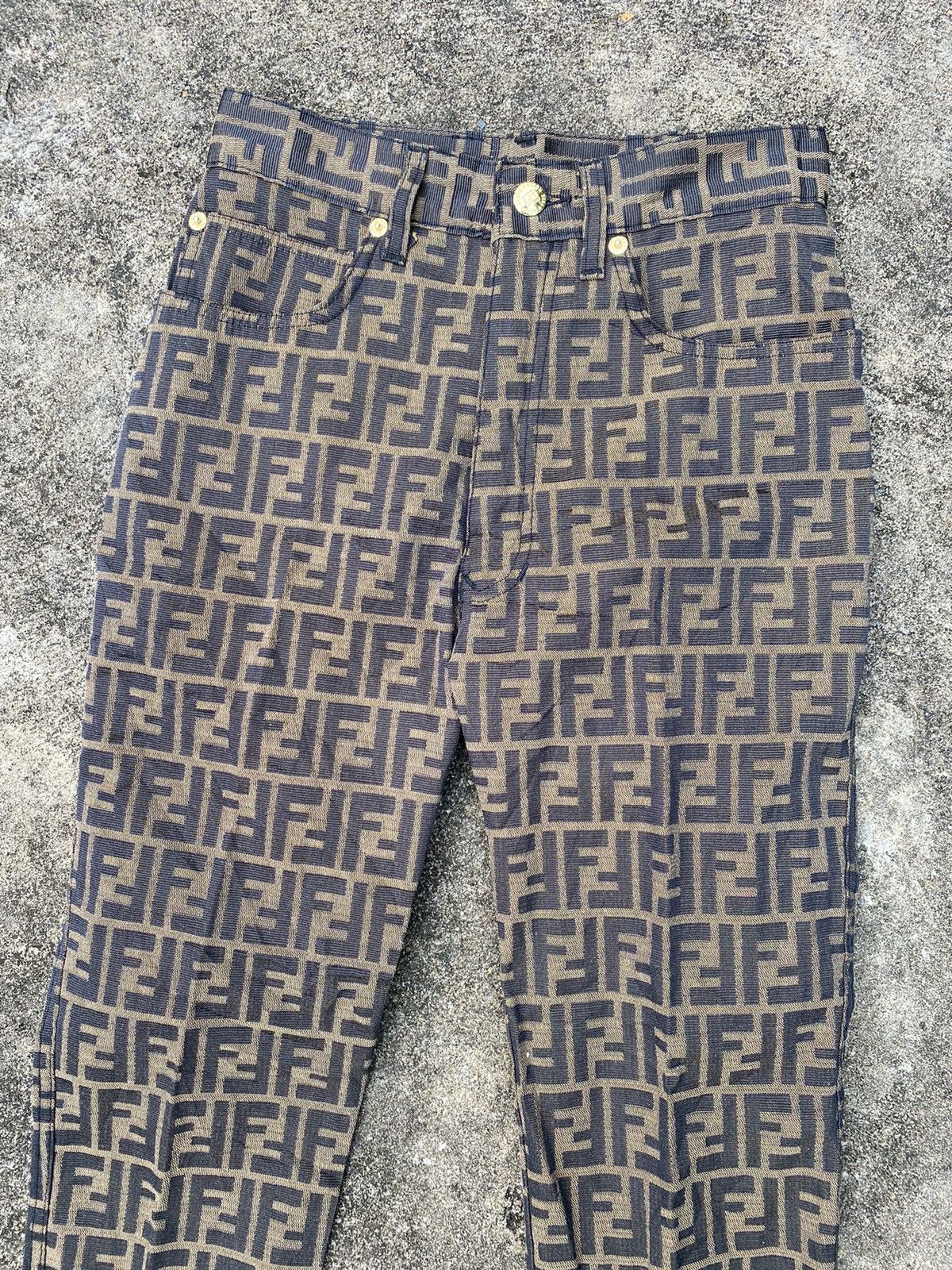 Fendi 🖤BLACKFRIDAY🖤Vintage Fendi Zucca Monogram Pants Size 26" / US 2 / IT 38 - 2 Thumbnail