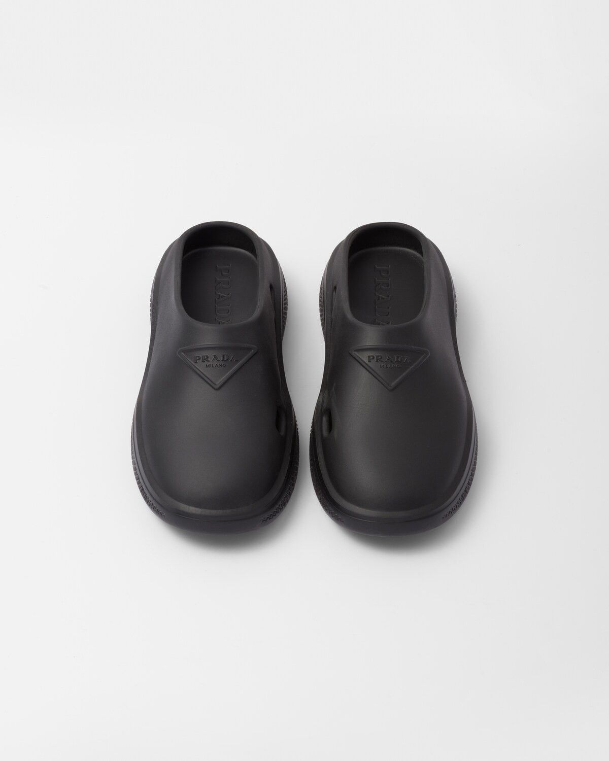 Prada o1B3y1r0226 Foam Rubber Mules in Black Size US 10 / IT 40 - 6 Thumbnail