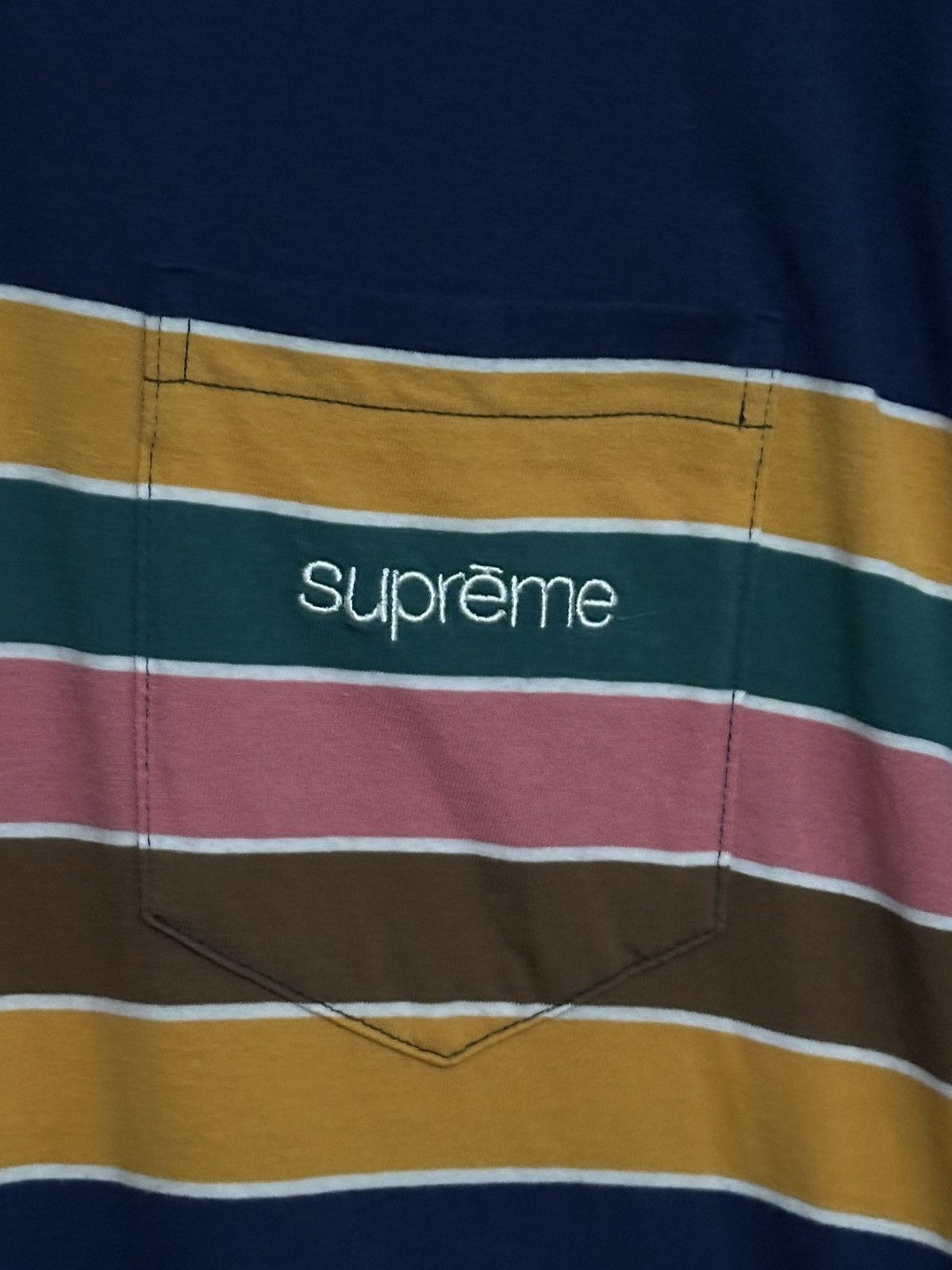 Supreme Supreme Chest Stripes Polo Tee Size US L / EU 52-54 / 3 - 3 Thumbnail