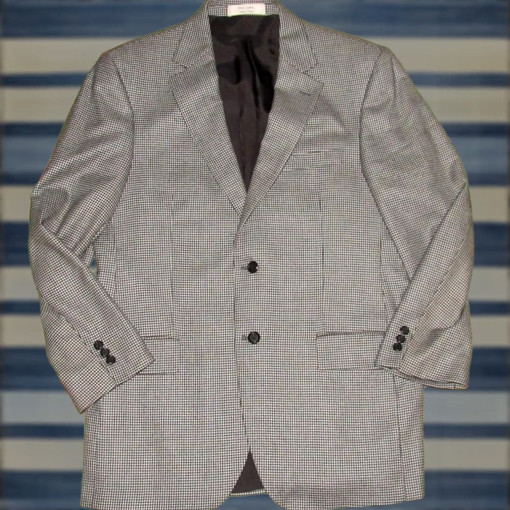 Loro Piana VINTAGE JOHN NORDSTROM Loro Piana Cashmere Blazer Jacket 42 Long Black White Houndstooth Mens Blazer XS-... Size 42R - 1 Thumbnail