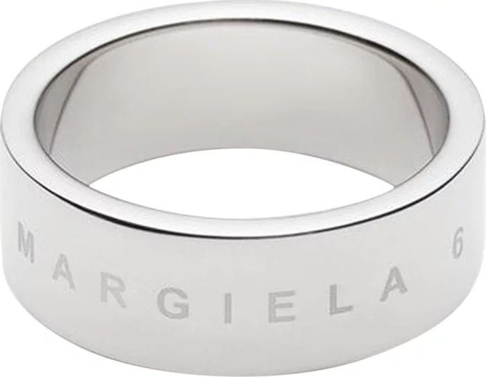 Maison Margiela !DS! FW23 Maison Margiela Text Logo Polished Palladio Ring Size ONE SIZE - 6 Thumbnail