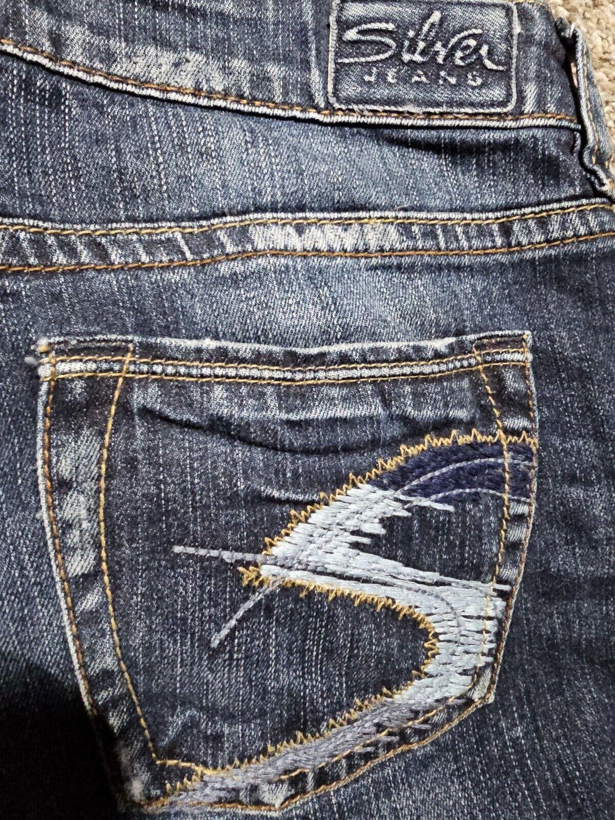Designer Silver Jeans 28/33 Lola Straight Western Glove Works Canada Size 30" / US 8 / IT 44 - 8 Thumbnail